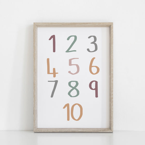 Set of 3 Rainbow Personalised Print Set, Earth Rainbow Nursery Wall Art, Alphabet Numbers Learning Prints