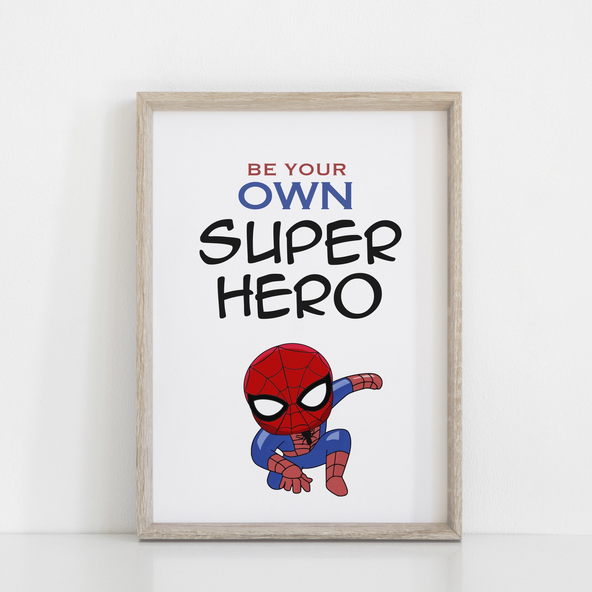 Be Your Own Superhero, Kids Bedroom Wall Art Decor, Comic Character, Superhero Wall Art Print