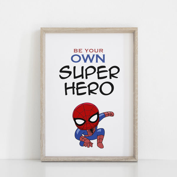 Set of 3 Personalised Spiderman Prints, Boys Room Custom Name Wall Art, Superhero Prints