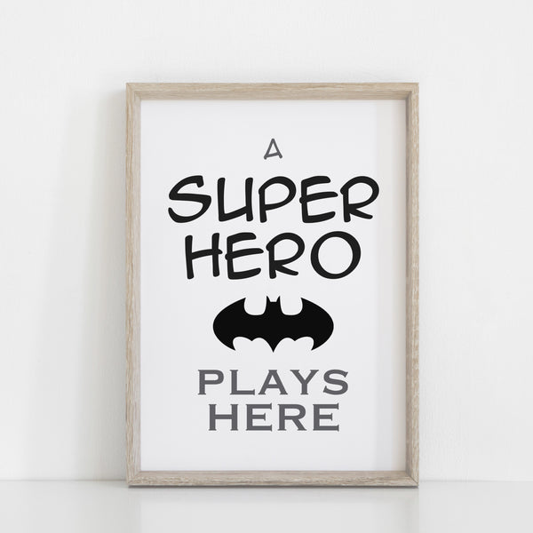 Playroom Print Duo, Always be Batman & A Superhero Plays Here, Kids Bedroom Batman Wall Art Decor, Comic Character, Superhero Wall Art Print