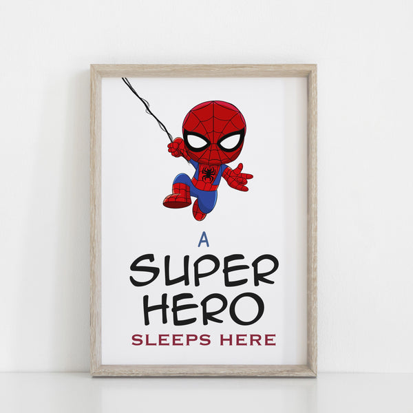 Set of 3 Personalised Spiderman Prints, Boys Room Custom Name Wall Art, Superhero Prints