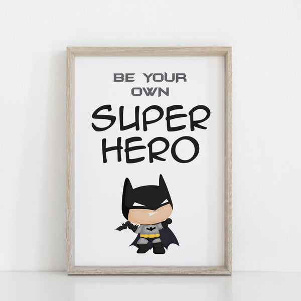 Set of 3 Personalised Batman Prints, Boys Room Wall Art, Batman Poster, Superhero print