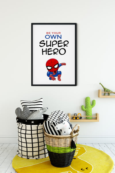 Be Your Own Superhero, Kids Bedroom Wall Art Decor, Comic Character, Superhero Wall Art Print