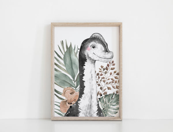 Dinosaur Wall Art Prints, Set of 3, Brachiosaurus, Triceratops, Tyrannosaurus Rex, Boys bedroom decor, Jurassic Theme