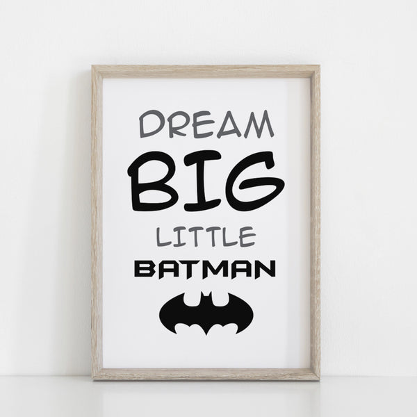 Set of 3 Personalised Batman Prints, Boys Room Wall Art, Batman Poster, Superhero print