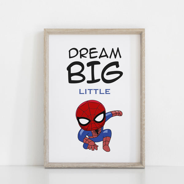 Set of 3 Personalised Spiderman Prints, Boys Room Custom Name Wall Art, Superhero Prints