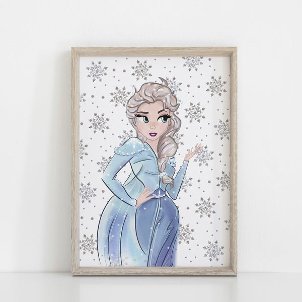 Frozen Elsa & Anna Wall Print Set of 3, Olaf Some People are Worth Melting For Quote, Disney Wall Art, Kids Bedroom Decor, Frozen Wall Print