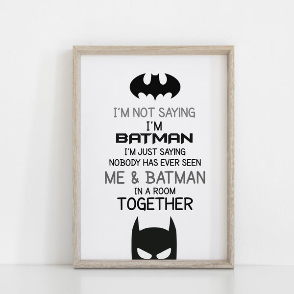 Set of 3 Personalised Batman Prints, Boys Room Wall Art, Batman Poster, Superhero print