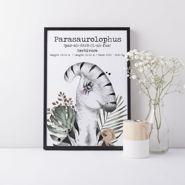 Dinosaur Wall Art Print Set of 6, Educational Kids Bedroom Wall Art, Jurassic Theme Dinosaur Species Nursery Kids Bedroom Decor