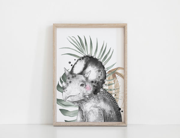 Dinosaur Wall Art Prints, Set of 3, Rawr Means I love you in Dinosaur, Boys bedroom decor, Brachiosaurus and Triceratops