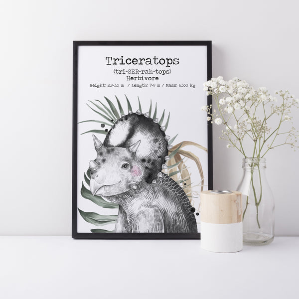Dinosaur Wall Art Print Set of 6, Educational Kids Bedroom Wall Art, Jurassic Theme Dinosaur Species Nursery Kids Bedroom Decor