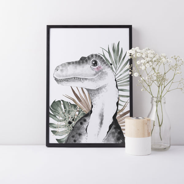 Dinosaur Wall Art Print Set of 6, Kids Bedroom Wall Art, Jurassic Theme Dinosaur Species Nursery Kids Bedroom Decor