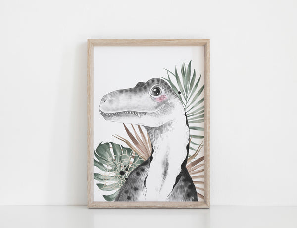 Dinosaur Wall Art Prints, Set of 3, Brachiosaurus, Triceratops, Tyrannosaurus Rex, Boys bedroom decor, Jurassic Theme