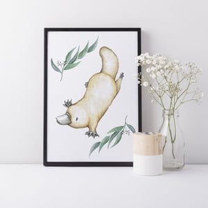 Platypus Nursery Print, Australian Animal Print, Kids Bedroom Wall Art Decor