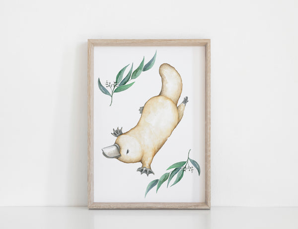 Platypus Nursery Print, Australian Animal Print, Kids Bedroom Wall Art Decor