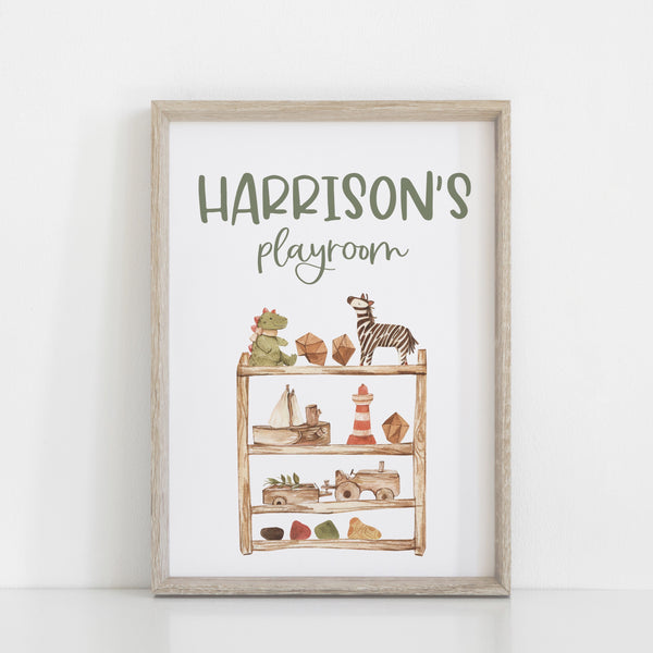 Custom Playroom Wall Print Educational Print Set Trio, Neutral Toy Room Theme, Nursery Art, Kids Bedroom Decor