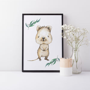 Quokka Nursery Print, Australian Animal Print, Kids Bedroom Wall Art Decor
