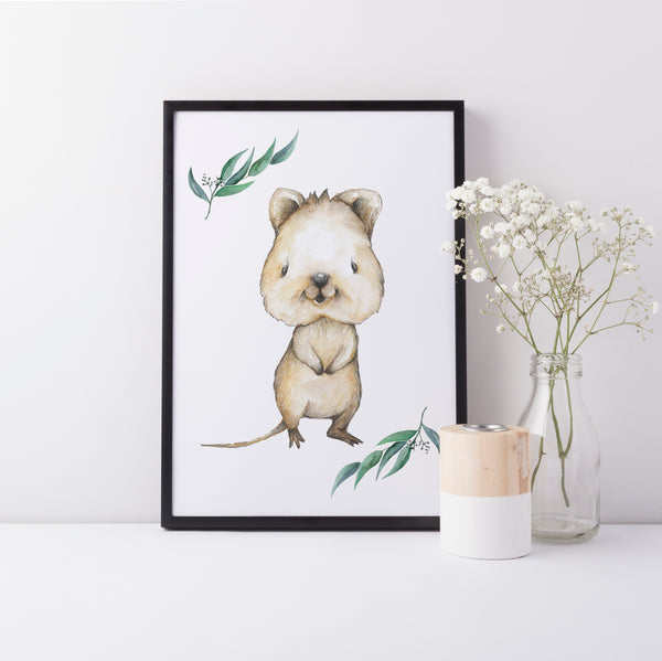Quokka Nursery Print, Australian Animal Print, Kids Bedroom Wall Art Decor