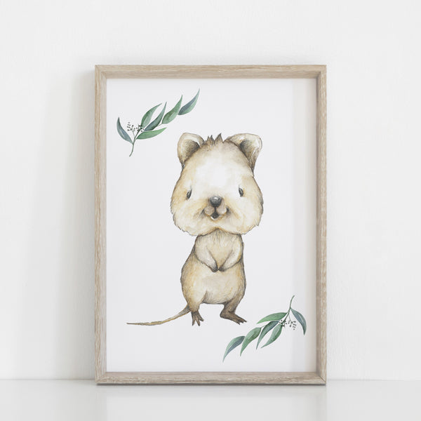 Quokka Nursery Print, Australian Animal Print, Kids Bedroom Wall Art Decor