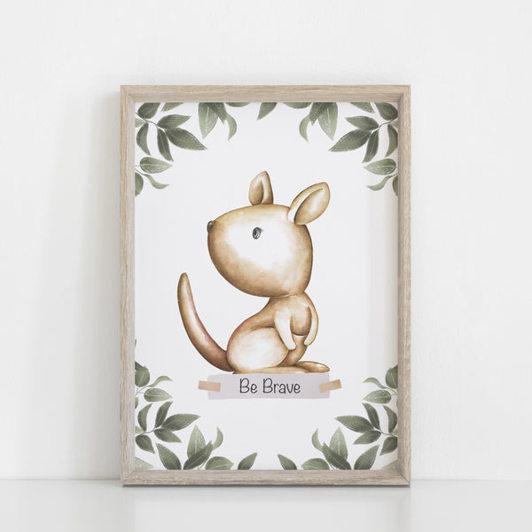 Australian Animal Wall Prints, Set of 4 Nursery Prints, Kangaroo Koala Bilby Platypus