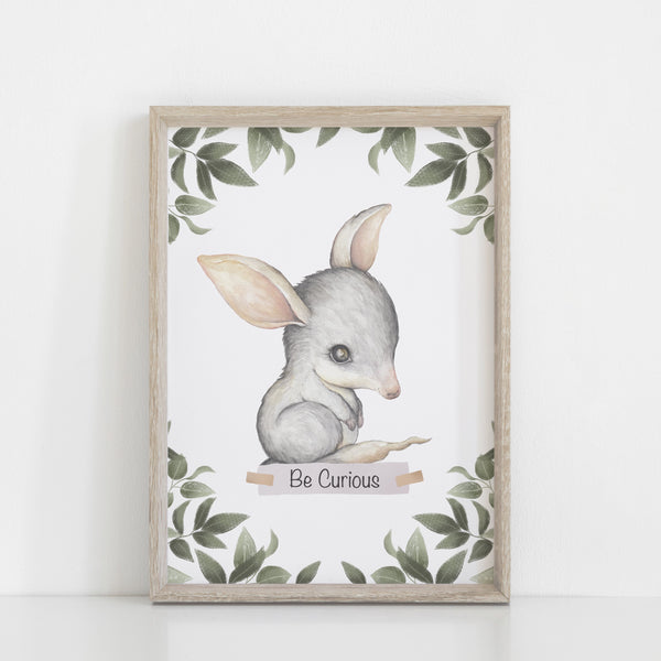 Australian Animal Wall Prints, Set of 4 Nursery Prints, Kangaroo Koala Bilby Platypus