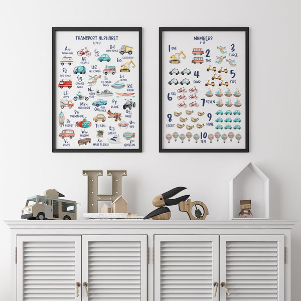 Transport Kids Bedroom Educational Prints