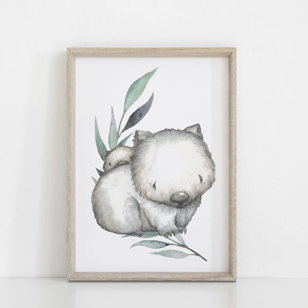 Wombat Nursery Print, Australian Animal Print, Kids Bedroom Wall Art Decor