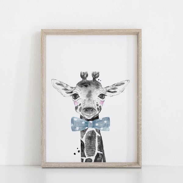 Boys Safari Zoo Animals Nursery Art Decor, Set of 4, Elephant, Giraffe, Rhino, Lion, Baby Nursery Print