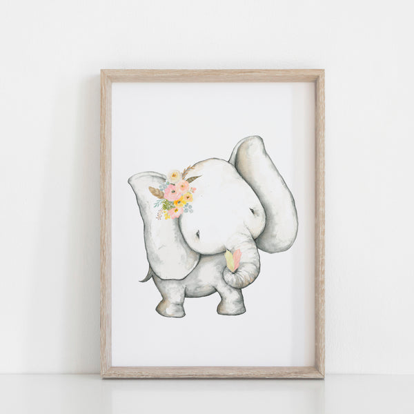 Dream Big Little One, Boho Dreamcatcher Baby Nursery Art Kids Decor, Set of 3, Boho Elephant Yellow Floral Nursery Print A3, A4 or A5