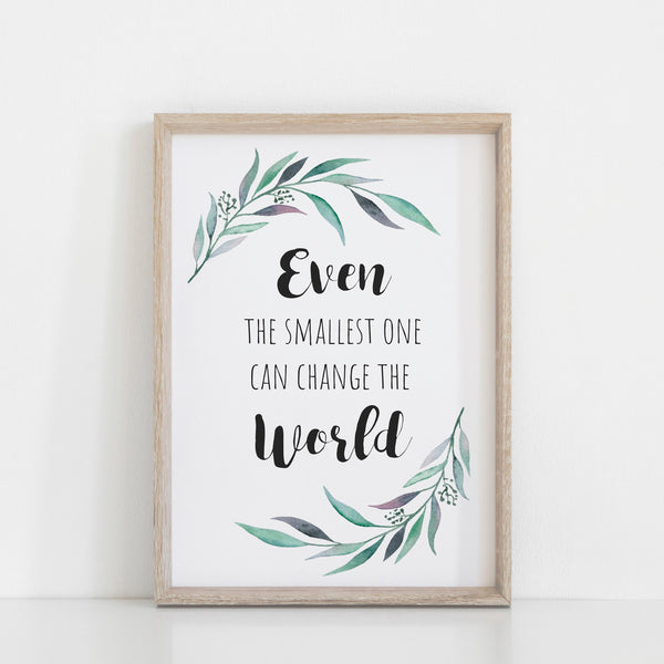 Set of 3 Australian Animal  "Even the Smallest One Can Change the World" Wall Prints, Wombat, Koala