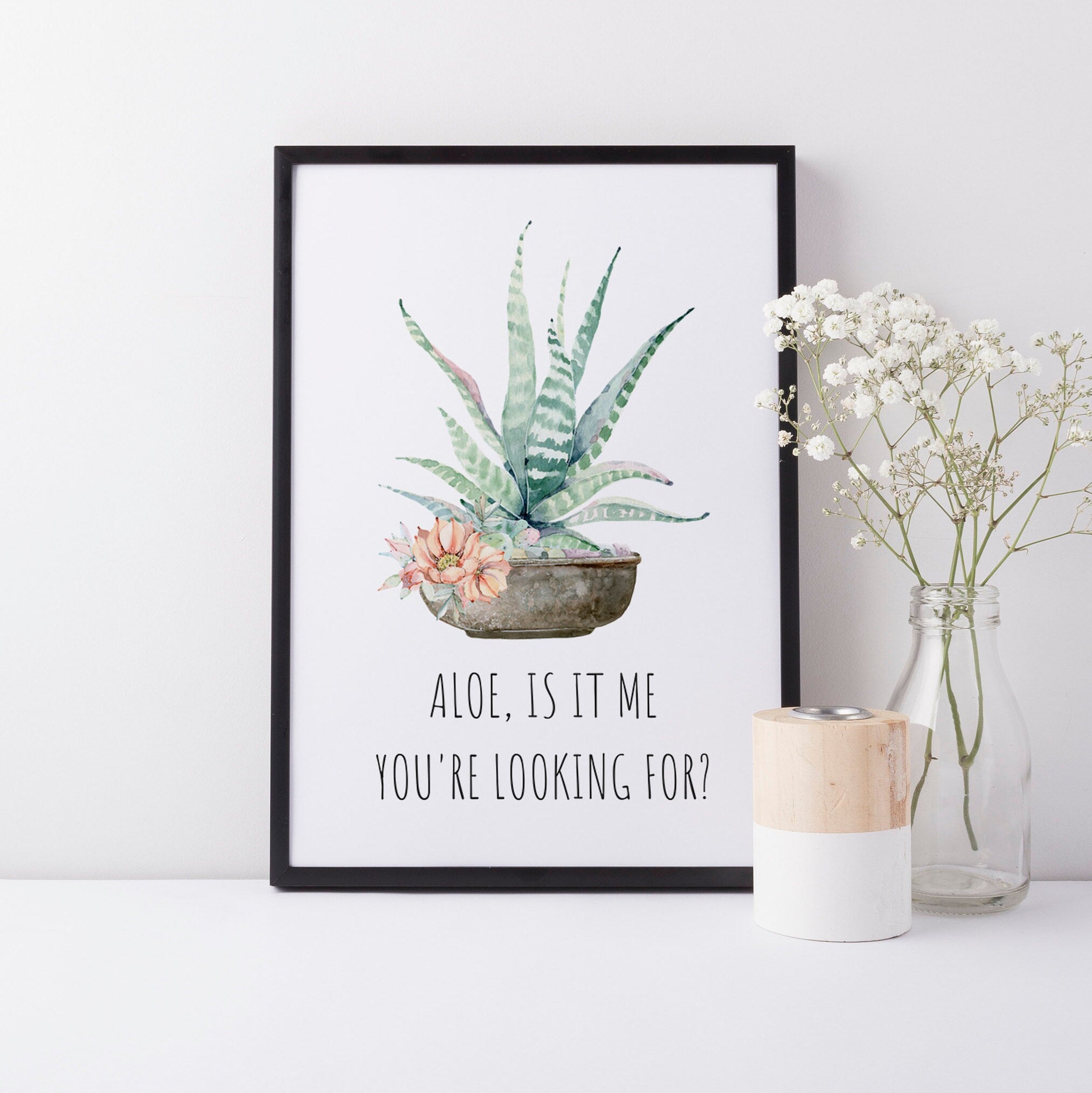 Aloe Cactus Succulent Wall Art Decor, Aloe is it Me Your Looking For, –  Olive and Ada