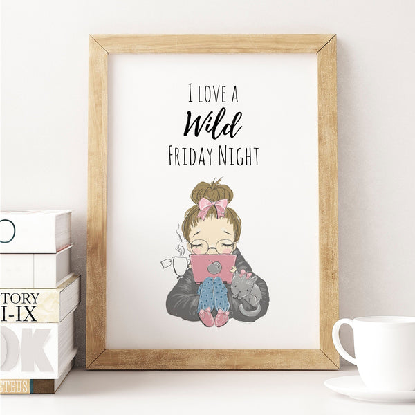 Funny Humorous Wall Print, Cat Netflix Lover Gift, Home Wall Art Decor A3, A4 or A5
