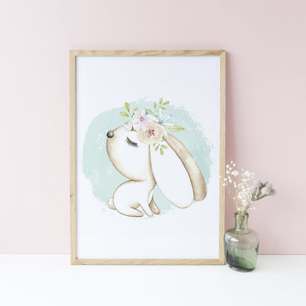 Boho Soft Floral Fox & Rabbit "Dream Big Little One" Print Set of 3