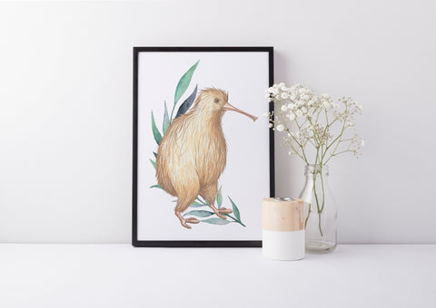 Kiwi Bird Nursery Print, New Zealand Animal Print Baby Nursery Art Decor A3, A4 or A5 Wall Art Print
