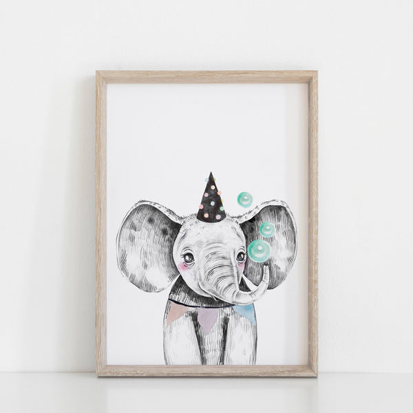 Boys Safari Zoo Animals Nursery Art Decor, Set of 4, Elephant, Giraffe, Rhino, Lion, Baby Nursery Print