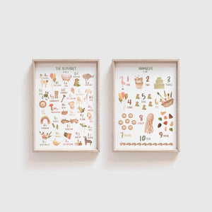 Alphabet & Numbers Wall Print Set