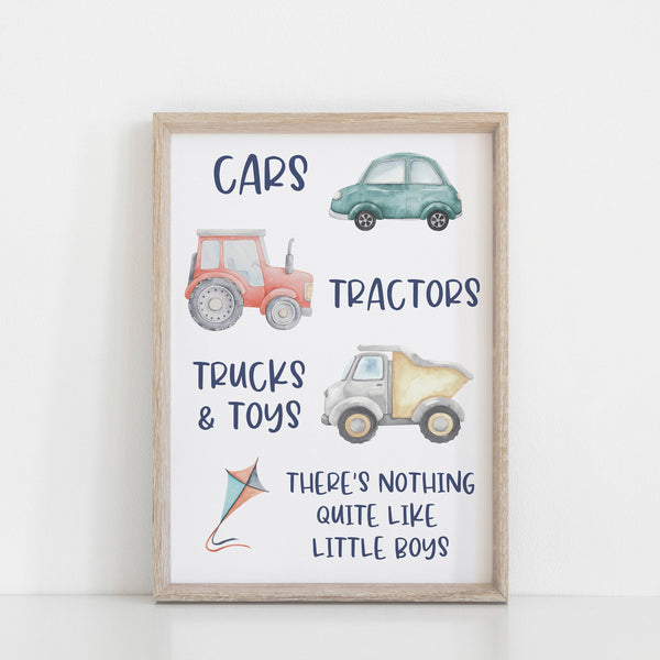 Alphabet  & Numbers Wall Print Set, Educational Kids Bedroom Wall Art, Transport Theme, Nursery Art, Kids Bedroom Decor, Planes Trains Cars