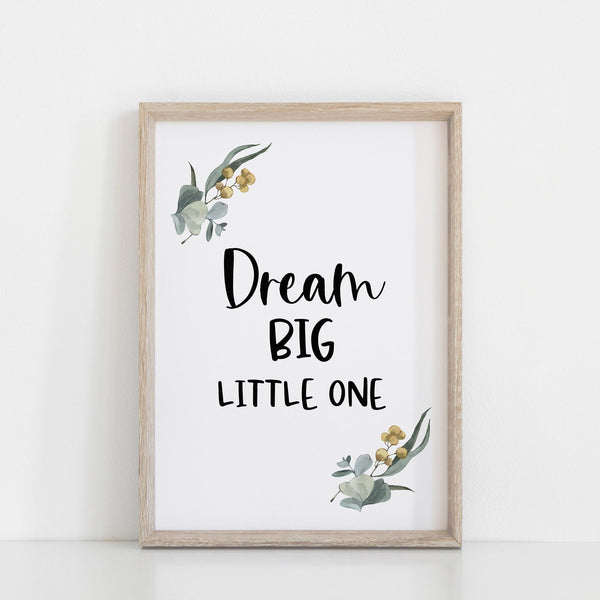 Australiana Dream Big Little One Nursery Art Decor, Set of 3, Wombat, Koala Australian Animal Print Baby Nursery Art A3, A4 or A5