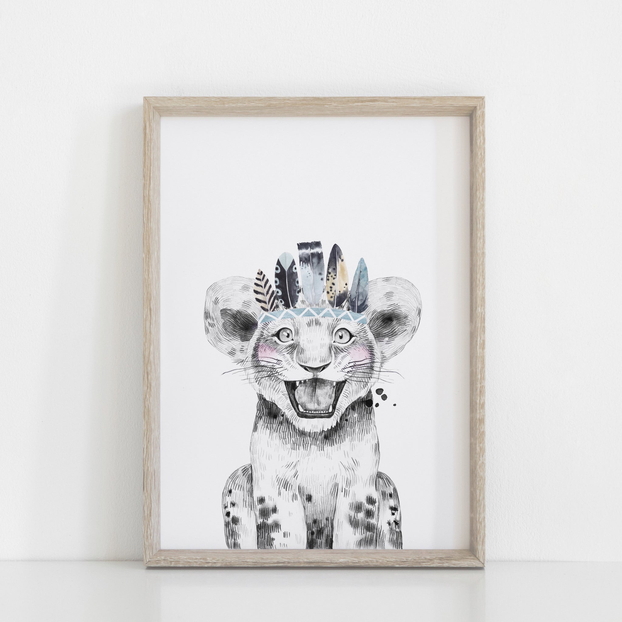 Boys Safari Zoo Animal Lion Cub Nursery Art Decor, Kids Bedroom Nursery Decor