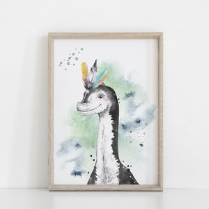 Dinosaur Wall Art Print, Kids bedroom Playroom Wall Print, Boho Dinosaur Jurassic wall decor